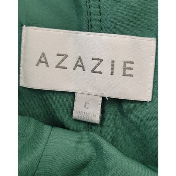 Azazie Green One Shoulder Dress - Picture 12 of 14